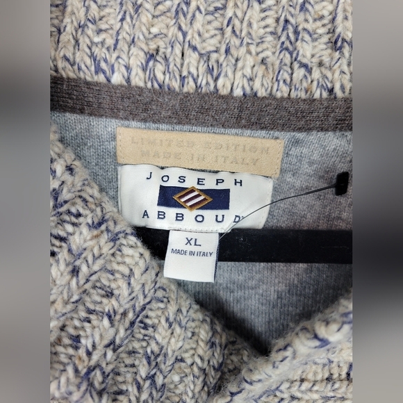 Joseph Abboud Wool Blend Shawl Collar Button Tan Sweater Size XL - Picture 3 of 10